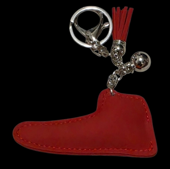 Red and Black Rhinestone Sneaker Bag Charm | Keychain - Picture 2 of 2